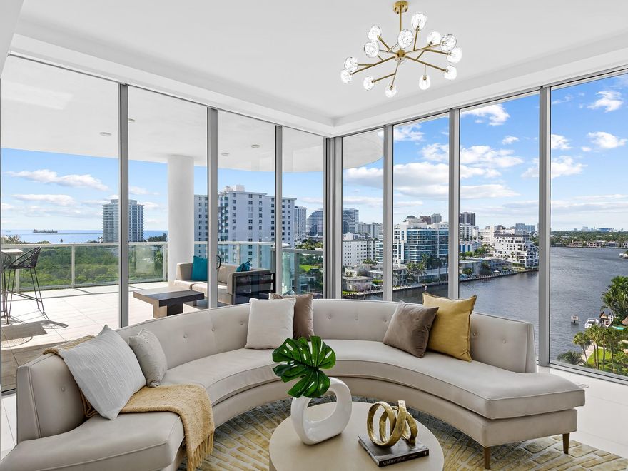 Welcome to AquaBlu, a 35-residence waterfront condo in Ft. Lauderdale, offering exclusivity and privacy you won't find in other buildings. Enjoy a 3-bed, 3.5-bath corner unit with ocean, park, direct Intracoastal, and downtown views. Two spacious terraces facing East/South and west with a summer kitchen and built-in BBQ grill. Built new in 2018, with the finest materials, top-of-the-line appliances, closets designed for convenience, and automated window shades.  With over 3,258 square feet of living space, including a den area, oversized pantry room, and laundry room with sink –you won't want to leave this oasis! But if you do, you have two dedicated spaces beside the elevator. Short proximity to Galleria Mall, Las Olas, and beaches. Community dock available for touch-and-go pick up.