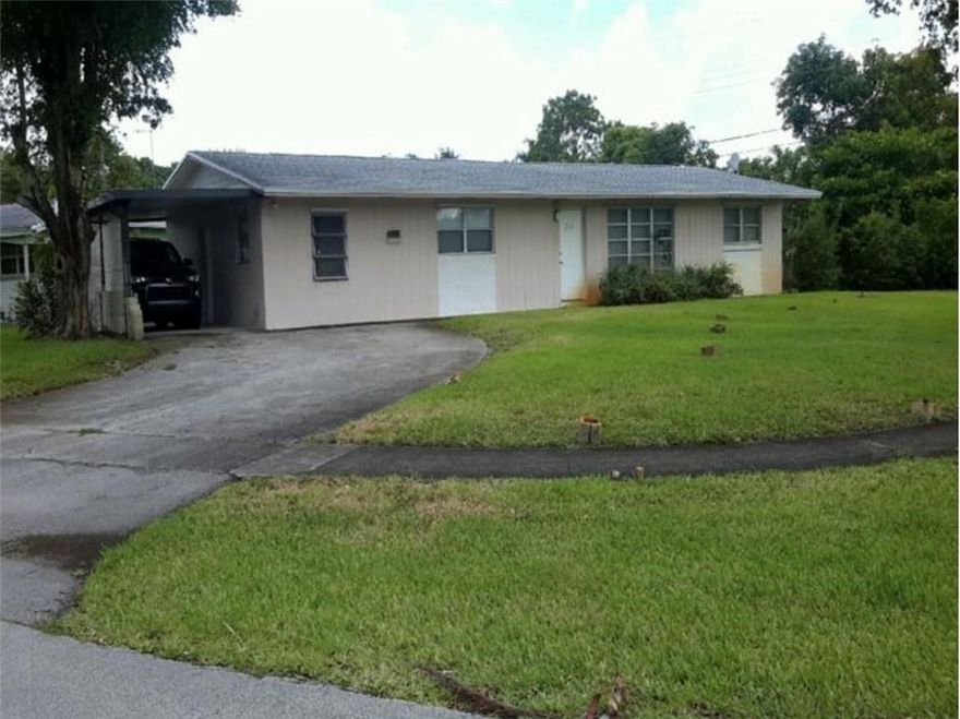 CALLING ALL FIRST TIME HOMEBUYERS. THIS PROPERTY IS PRICED TO SELL! Lovely split plan 3 bedroom 2 bathroom home with an extra ROOM FOR storage or recreation or office. Kitchen was remodeled 2 years ago. Wonderful 2 y.o. front loader washer & dryer in separate laundry room off the kitchen, HVAC system – 1.5 y.o. Hot water heater-4 y.o. Roof – 5 y.o. with warranty. This beauty is located in the heart of Plantation in a lovely quiet neighborhood. Add your personal touch and make this home yours! The home is diagonally situated on a large corner lot. Lot size is 10,080sf according to the property appraiser. Plenty of room for a pool and tropical gardens.NO HOA. Ideal location, close to shopping and major highways.