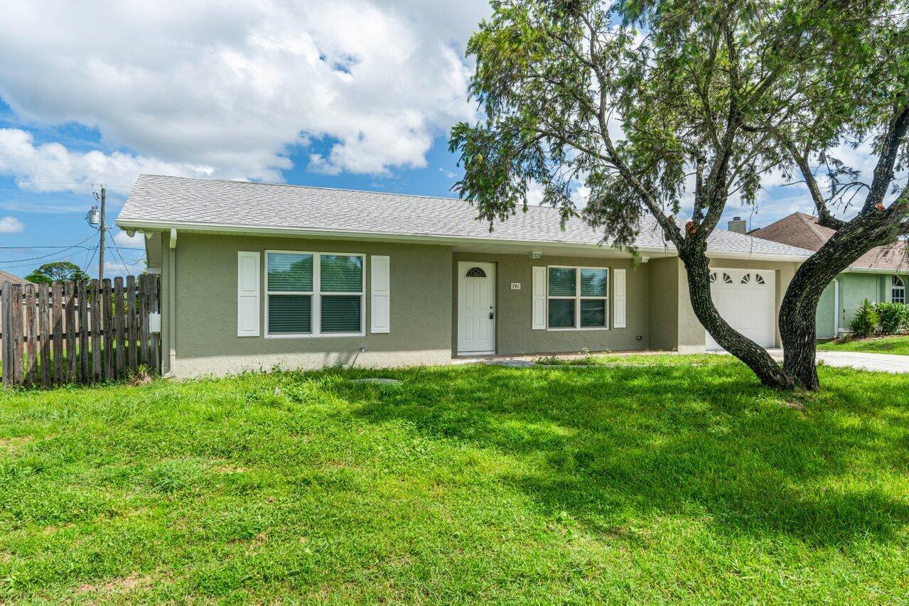 Beautifully renovated 3-bedroom plus office, 2-bath pool home with a one-car garage. This stylish property features luxury tile flooring throughout, a modern kitchen with new white cabinets, granite countertops, and stainless steel appliances. Both bathrooms have been upgraded with new vanities, granite, and elegant tile. Recent updates include a 2022 roof, 2023 water heater, new AC system, and newer windows. Enjoy the perfect blend of comfort and style in this move-in-ready home.