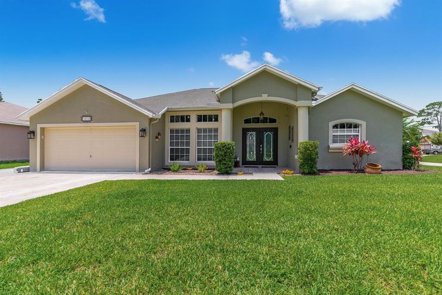 LOVE TO ENTERTAIN OR SIMPLY RELAX POOLSIDE IN YOUR OWN PRIVATE OASIS? THIS PROPERTY IS SHOWS LIKE A MODEL BOASTS MANY UPGRADES & WILL NOT DISAPPOINT. FROM THE MOMENT YOU ENTER, YOU WILL APPRECIATE THE MODERN DESIGN OF THIS HOME W/ OPEN CONCEPT LIVING, TILE/ LAMINATE THROUGHOUT, AIRY VOLUME CEILINGS WITH 3 SLIDER ACCESSES TO POOL & PASS THRU WINDOW. HOME UPGRADES INCLUDE OVERSIZED CORNER LOT, EXTENDED RV/BOAT PAVER DRIVEWAY, PVC FENCING, FULLY PREWIRED AUDIO & ALARM SYSTEM, SCREENED POOL/PATIO WITH MOUNTED TV, UDATED CABANA BATH W/ BT EXAHAUST SPEAKER & SLIDING GLASS BARNDOOR , EXTERIOR OUTLET FOR GENERATOR, SPRINKLER SYSTEM ON WELL, HIGH END SUNDECK, BBQ GAZEBO & MANY MORE. SCHEDULE A SHOWING BEFORE THIS ONE IS GONE!!