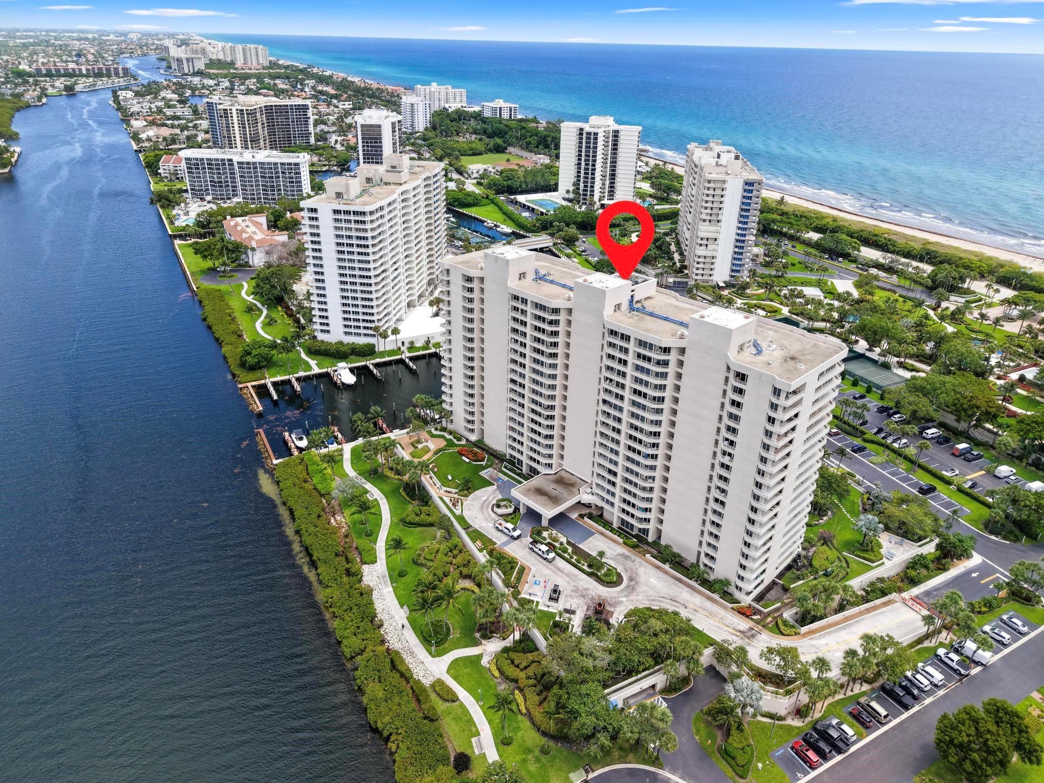Indulge in oceanfront living at the coveted Sea Ranch Club of Boca Raton. This expansive 2-bedroom, 2-bath residence offers 1,697 sq. ft. of living space plus 2 balconies bringing the total size to 2,036sq. ft. The property includes two deeded parking spots, and 24 hr security/concierge. Enjoy unobstructed ocean views from the east and Champagne views of the Intracoastal from the west. Set on 38 lush acres, this luxury lifestyle community features 4 resort-style pools, tennis courts, and a private beach with daily chair and umbrella service. A rare opportunity in one of Boca’s most sought-after coastal enclaves. Enjoy seamless access to the sand, all from a premier full-service building designed for comfort, privacy, and leisure. Easy access to Spanish River, Fed Hwy, and Mizner Park.
