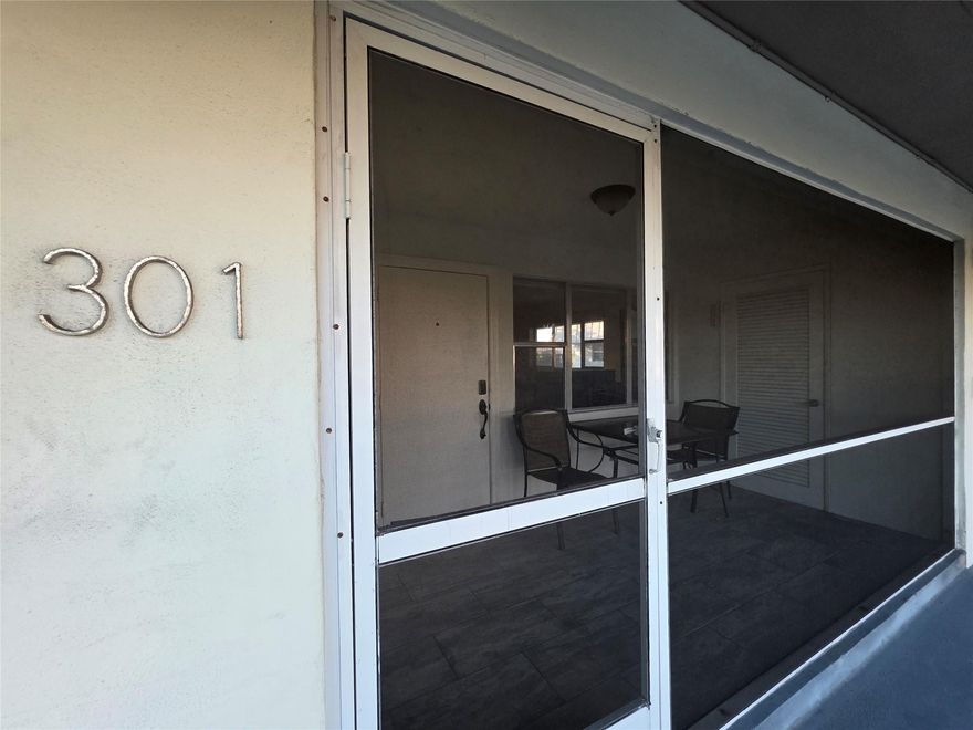 Charming, furnished 2 bedroom 2 bath corner unit. A true gem! Filled with natural light with spacious layout, a screened patio. The unit comes fully furnished and equipped for immediate occupancy. Amenities include community pool, waterfront park with picnic area and designated parking for 2 cars. Convenient location: bike or jog to the beach, minutes from Walmart, dining, shopping, The Gulf Stream Casino and racing. Easy to show anytime. Available starting April 1st 2026.