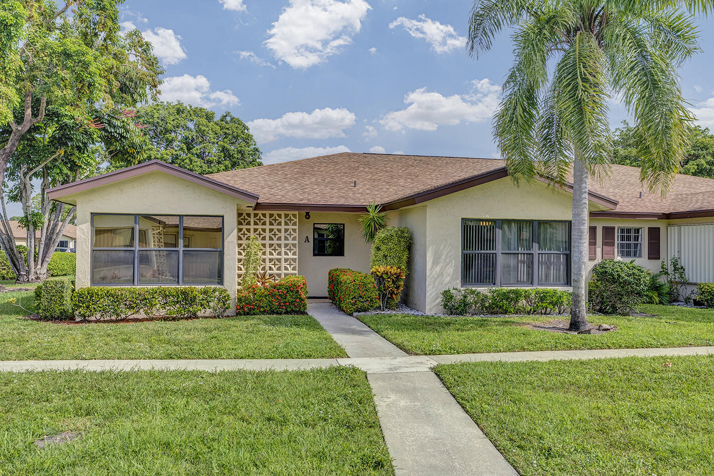A beautifully maintained 1-bedroom, 2-full-bath villa located in the desirable 55+ community of High Point of Delray Beach. This bright and spacious unit has just been freshly painted, offering a clean, inviting atmosphere throughout.Enjoy the comfort of a new A/C (2023) and new roof (2023), giving you peace of mind for years to come. The layout includes a generous living area, a large primary suite with an en-suite bath, and a second full bathroom for added convenience. Located right next to the laundry room, this unit offers unbeatable practicality.High Point is known for its beautifully landscaped grounds, renovated active clubhouse and pool. You're just minutes from Atlantic Avenue, shopping, dining, and the beach!