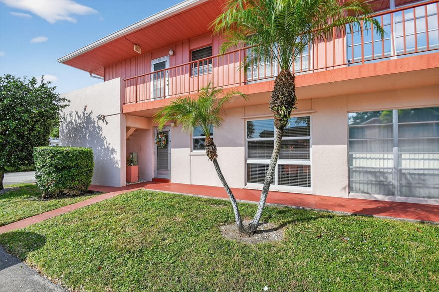 For sale in a 55 + retirement community
a beautifully appointed 1 Bedroom, 1.5 Baths Condo. The corner unit is conveniently situated on the first floor and it boasts ceramic tiles throughout and Central Air conditioning. You will enjoy the totally remodeled kitchen and baths, new stainless steel refrigerator and dishwasher, double sinks, updated fixtures, lovely lanai leading to a tree lined backyard. The condo has all new windows and the building has a new roof. Century Village has many amenities to offer to residents, like over a 1000 seat clubroom to watch shows and movies, indoor and outdoor pools, courtesy bus service, medical facilities, beauty shop, tennis, boating and more. Close to downtown Palm Beach, PBI airport, beaches, restaurants and houses of worship.