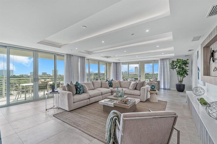 Located in East Boca's most prestigious boutique building, the spectacular unit at 327 East Royal Palm features grand spaces and wide open views. Modern and upscale, this unit's spectacular panoramic view, blends golf, downtown, and ocean from nearly every room. East Boca luxury living, with restaurants, bars, and shops just downstairs. Walk to Mizner Park, Palmetto Park Shops, Royal Palm Place, The Boca Raton, The Beach and so much more. Inside, the unis is bright and spacious, with open living and dining areas, featuring floor to ceiling windows and lighted ceiling details. An exquisite primary suite with spa bath and two large closets, and two additional en-suite bedrooms- each with private bath, large closet and view!