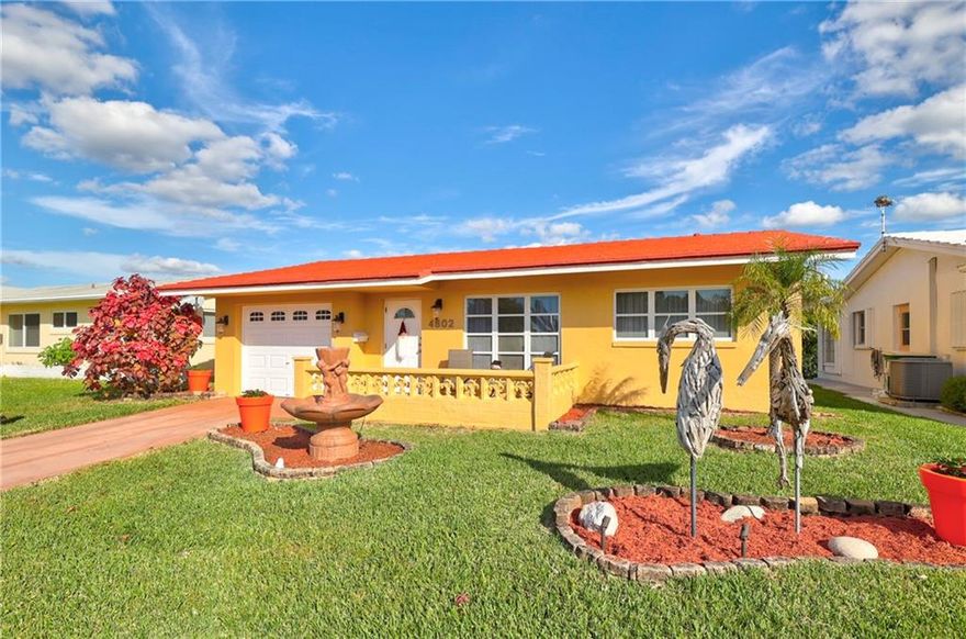 DO NOT MISS OUT ON THIS ONE!! CHARMING EXTREMELY WELL MAINTAINED FULLY UPDATED 2 BEDROOMS, 1 BATH WATER FRONT HOUSE. THIS PROPERTY HAS A LOT TO OFFER!! UPDATED OPEN KITCHEN, WHITE WOOD CABINETS, MODERN STAINLESS TILED BACK SPLASH. NEWER STAINLESS APPLIANCES. BAMBOO FLOORING AND TILE IN THE KITCHEN. WASHER & DRYER IN THE GARARE WITH CABINETS FOR EXTRA STORAGE, ALONG WITH A  MURPHY BED. UPDATED BATHROOM WITH TILED WALK-IN SHOWER. FULLY FURNISHED READY TO MOVE IN. SPACIOUS FLORIDA ROOM OVER LOOKING A RELAXING WATER VIEW.  EXTERIOR PATIO WITH BBQ. WATER ACCES WITH YOUR PRIVATE DOC. ENJOY A RIDE ON THE WATER ON YOUR OWN ELECTRIC POWERED PONTOON BOAT OR PEDAL BOAT. ENJOY THE MAINLANDS OF TAMARAC 55+ COMMUNITY. OFFERS HEATED POOL, CLUBHOUSE & MORE. LOCATED MINUTES TO SHOPPING & RESTAURANTS.
