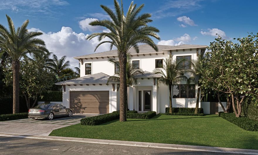 Brand new construction on one of the most coveted streets in West Palm Beach's SoSo neighborhood. This 5,000+ sq ft home sits on an over 9,000 sq ft lot and offers 4 en-suite bedrooms and 4.5 bathrooms. As you enter, natural light fills the foyer with soaring 22 foot ceilings. The custom kitchen features Jennair appliances, a natural gas range and quartz countertops. The great room which includes the living room, dining area and wet bar opens out onto the oversized, covered patio with summer kitchen for al-fresco dining overlooking the pool. This 130 ft deep lot allows for an inviting and expansive backyard. All measurements and sizes are approximate. All information is subject to errors, omissions or changes without notice and should be independently verified.