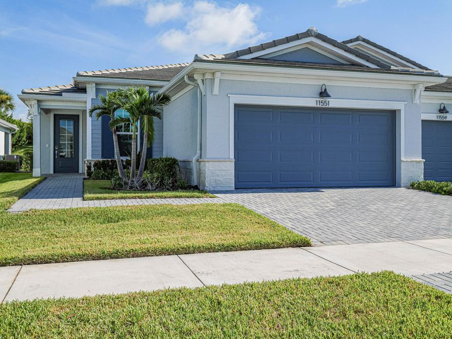 Live your best Florida life in this sunny 2-bed + flex room, 2-bath villa in a vibrant 55+ resort-style community! Whip up meals in the gourmet kitchen with quartz countertops, then kick back in the breezy lanai with peaceful backyard views. The whole home is decked out in tile flooring, impact windows, and elegant finishes. Meet friends at the pool, work out at the fitness center, or explore the nearby shops and restaurants of Tradition. Easy living starts here!