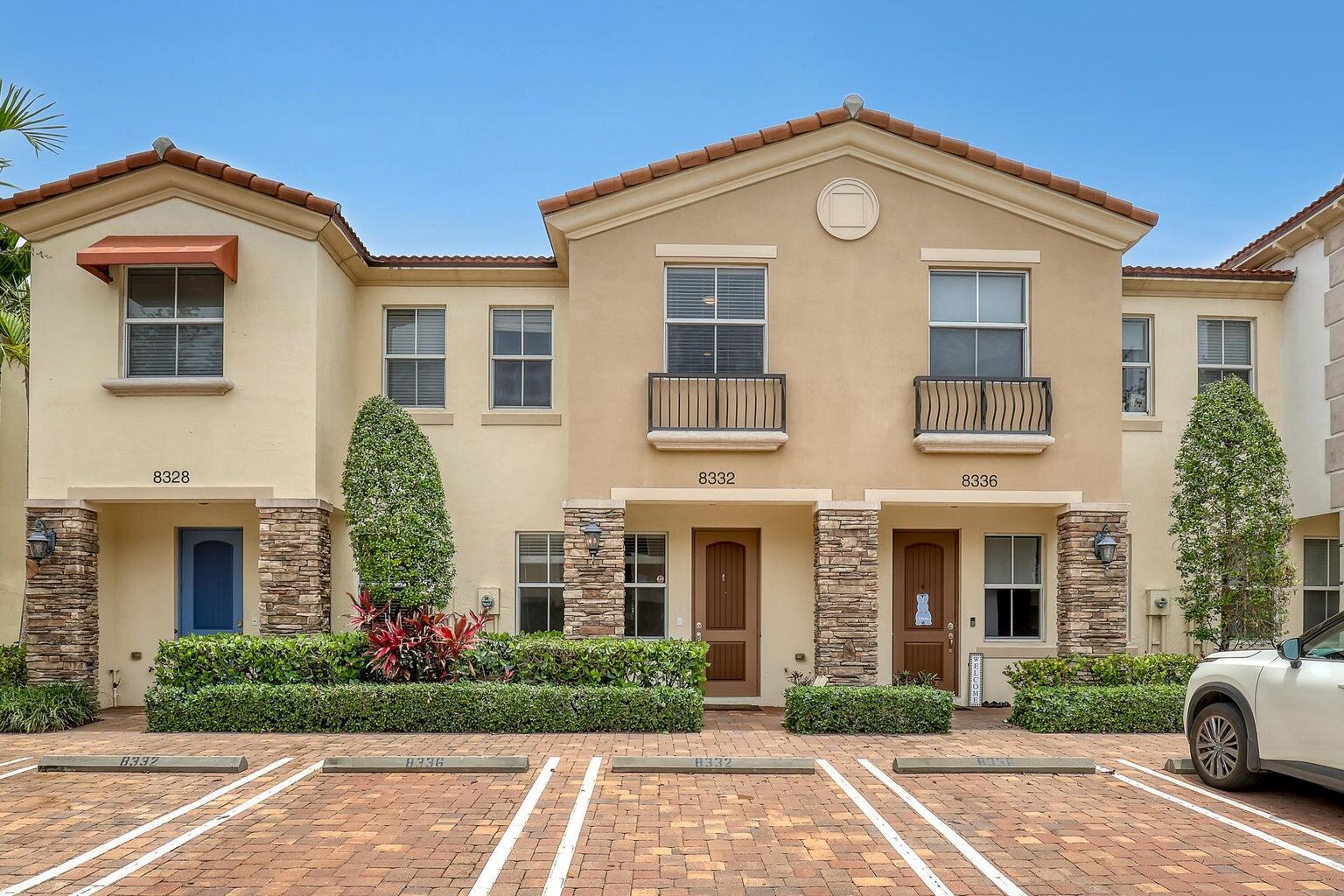 This amazing townhouse offers 3 bedrooms and 2 1/2 bathrooms and is a newer construction in a charming, gated community in the heart of West Palm Beach. With so many features and amenities, this home is perfect for anyone looking for comfort and style. The home has many upgrades, including beautiful wood cabinets, granite counters, crown molding, and beautiful wood floors upstairs. It also has recessed lighting, stainless steel appliances, and hurricane impact windows/slider. This home has it all! The community features a beautiful clubhouse for you to enjoy with family and friends, as well as a stunning pool, spacious exercise room, and a game room