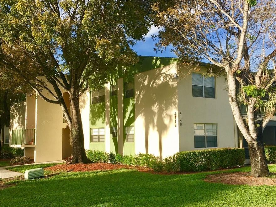 Beautiful first floor corner unit in Ramblewood East!!! Large  2 Bedroom and 2 Bathroom, tiled floor throughout, walk in closets in both bedrooms with separate patio access for each. Basic Cable is included, Washer & Dryer inside the unit. No age restrictions. Club House with 4 swimming pools, Jacuzzi, fitness center, billiards, sauna and tennis courts. Schedule your showing today!!!