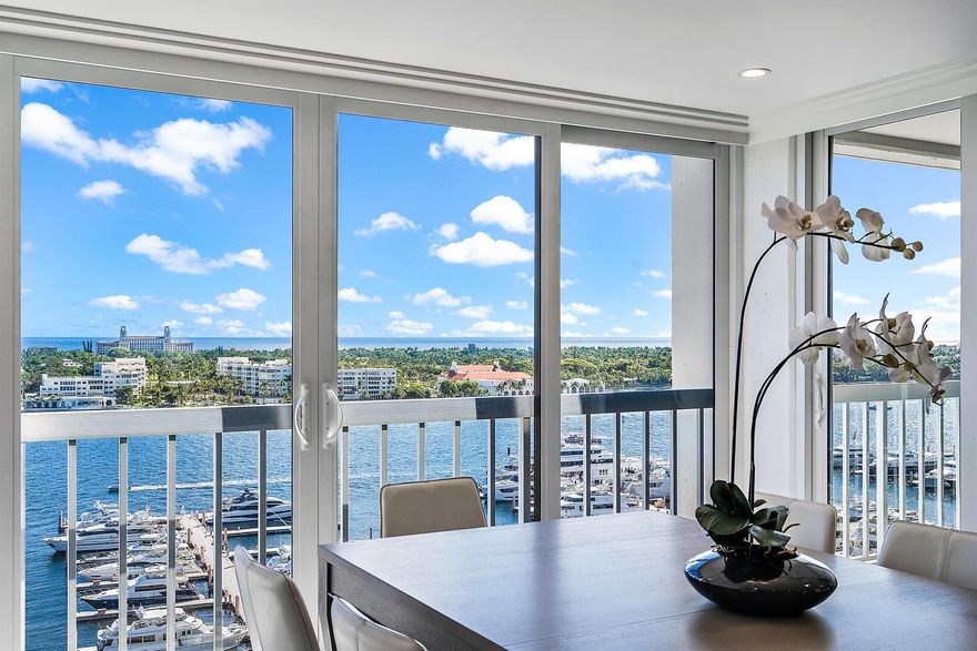 NEWLY STAGED. Extremely rare opportunity to purchase a four bedroom double unit at Waterview Towers, a condo that lives like a home. The owners completed a 12 month long renovation on this 4,308 total sq ft. apartment including new layout, impact windows/doors, new bedrooms/bathrooms, new kitchen/bar and new appliances. Stunning views from the 19th floor overlooking Palm Beach, the intracoastal waterway and Palm Harbor Marina. Waterview Towers is a full service building with valet, security guards, heated pool, fitness room, tennis and pickleball courts. Waterview is very centrally located with walking distance to downtown West Palm Beach as well as across the north bridge to Palm Beach.