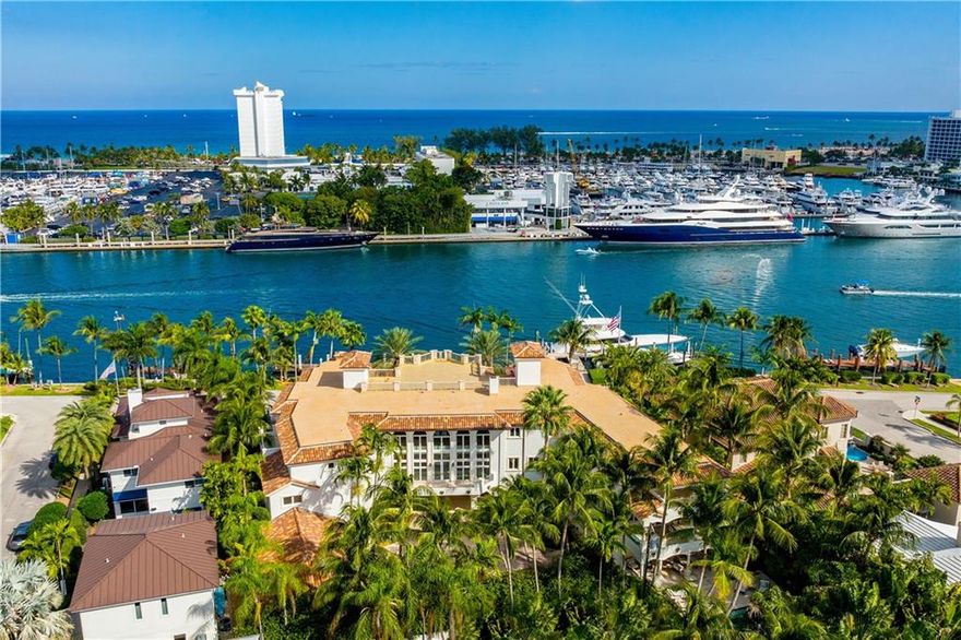 Magnificent estate in the highly desirable Idlewyld neighborhood! This gated property affords sensational Intracoastal views w/mega yacht dockage. Upon arrival, you are greeted by a grand double staircase leading to a breathtaking great room. Features include theater, elevator, family & formal dining rooms, 2 offices, VIP guest suite & gym. Equipped w/security cameras, audio & alarm systems. Custom reimagined chef's kitchen w/La Cornue gas range, high-end appliances & marble countertops. Large main suite w/sitting area overlooking the Intracoastal, morning bar, bathroom w/dual vanities, water closets & walk-in closets. Rooftop terrace w/360 degree views of the ocean, Intracoastal & City. Private backyard w/heated pool, BBQ & cabana bath. Just minutes to Las Olas dining, shops & FTL Beach.