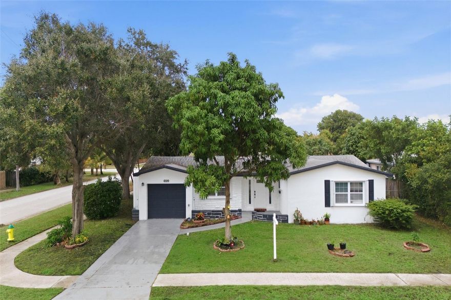 Fully RENOVATED! Beautiful 4 Bedroom, 4 Bath with 1-car garage on a corner lot in neighborhood with no HOA fees or restrictions. Impact windows, Accordion hurricane shutters for your protection during the storms. Fenced-in rear yard with storage shed. Roof 2016, AC 2018, office room and playroom, actual square feet under AC 2,200, Close to schools, shopping and restaurants- Buyer to verify all information.