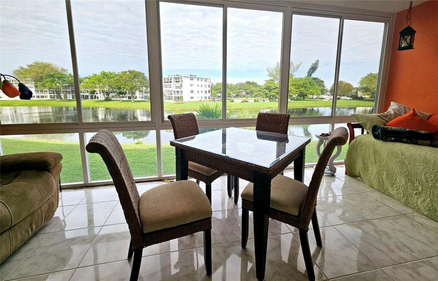 FRESHLY PAINTED!  1 BEDROOM, 1.5 BATH CONDO. UPDATED CABINETS DOORS. TILE BACKSPLASH. GRANITE COUNTER TOP. NEW REFRIGERATOR W/ ICE MAKER. PANTRY W/ CUSTOM SHELFING. TILE FLOORING. FULLY FURNISHED READY TO MOVE IN. LEATHER SOFA BED IN LIVING ROOM. DAY BED IN PATIO.  A/C REPLACE IN 2022 & 2017. WATER HEATER 2018 PERFECT SUN EXPOSURE TO ENJOY ENDLESS WATER VIEWS FROM YOUR 8 FOOT PATIO. WELL MANAGED BUILDING. NEW ROOF. PASSED 50 YEAR INSPECTION. GREAT LOCATION STEPT TO THE CLUBHOUSE. BBQ & SITTING AREA BY THE WATER. ENJOY CENTURY VILLAGE ACTIVE 55+ RESORT STYLE LIVING. OFFERS MANY ACTIVITIES & AMENITIES INCLUDING A LOCAL BUS SERVICE, CLUBHOUSE, TENNIS, BILLIARD ROOM, ART CLASSES, GYM, & MUCH MORE. LOCATED MINUTES TO THE BEACH , RESTAURANTS & SHOPPING. WELCOME TO SOUTH FLORIDA LIVING MUST SEE!