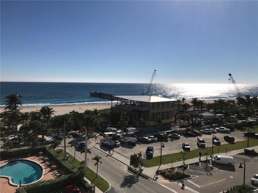 Large 1br-900 sq. with balcony by the beach. Southern ocean view.Tiled floor,impact windows, lots of storage space. Pool, sauna, exercise room, billiard, BBQ, Laundry on premises. One covered assigned parking space. Secured lobby building. Beautiful Pompano Beach promenade with children's playground, open air gym, fishing pier. Close to the restaurants, shopping and public transportation.Free Wi-Fi in the lobby and pool area FURNISHED OR UNFURNISHED SAME PRICE! Rental after 2 years.CASH OR CONVENTIONAL
