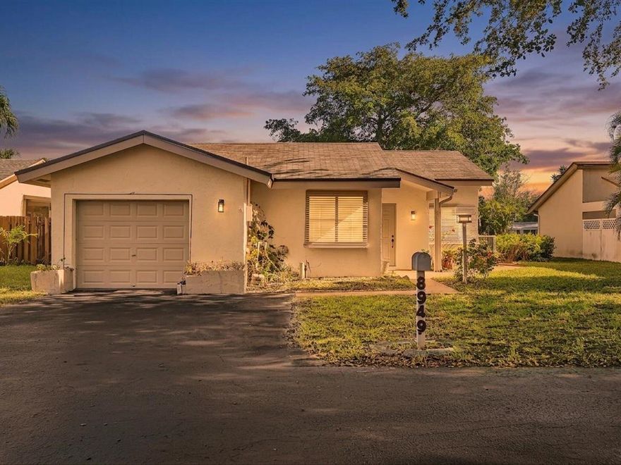 Charming 3 bedroom, 2 bath single story home in the hidden gem of Bayberry Village, an intimate enclave of just 42 residences. This property offers a 2018 roof and 2018 A/C, a split bedroom layout, high vaulted ceilings, abundant natural light, and an open concept design with flexible living and dining spaces. Enjoy a wide lake view that provides a beautiful and serene backdrop. Additional features include a 1 car garage, very low HOA fees, and access to a community pool. Fantastic location west of University Drive—close to shopping, parks, dining, and major highways. Home is ready for your personal touch and updating.