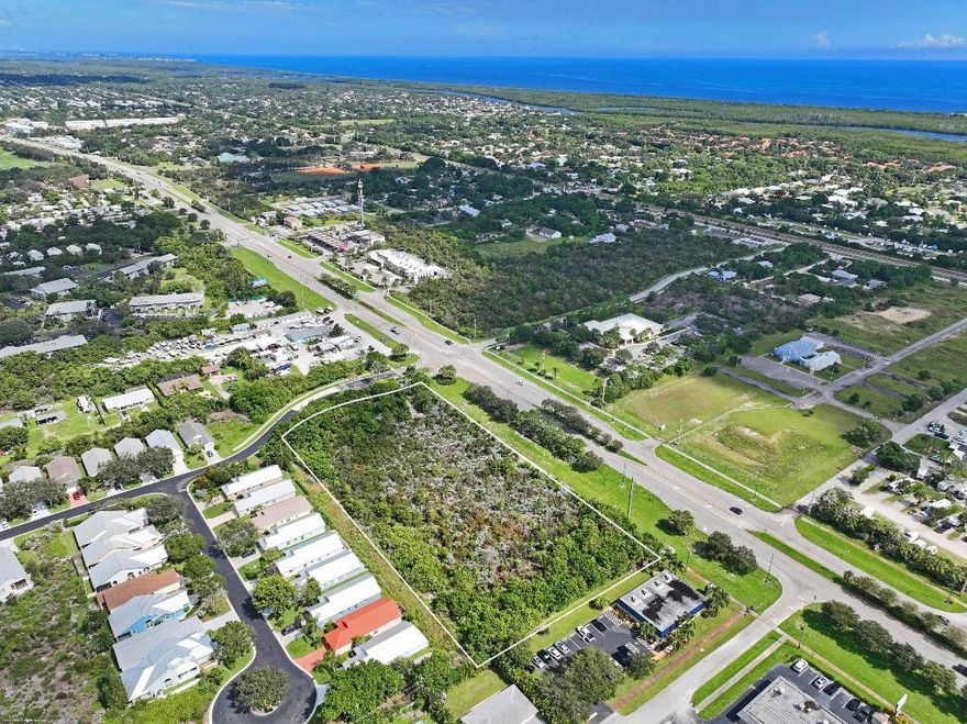 VERY DESIRABLE LOCATION JUST OFF HWY 1 IN HOBE SOUND. 3 MILES TO OCEAN BEACHES AND JUST STEPS TO SHOPPING AND PARKS. PLANS FOR UP TO 30 TOWNHOMES OR SIX 8 UNIT CONDO APT. WITHIN THE HOBE SOUND CRA CENTER. CALL LISTING AGENT FOR ADDITIONAL INFORMATION AND CONCEPTUAL SITE PLANS.