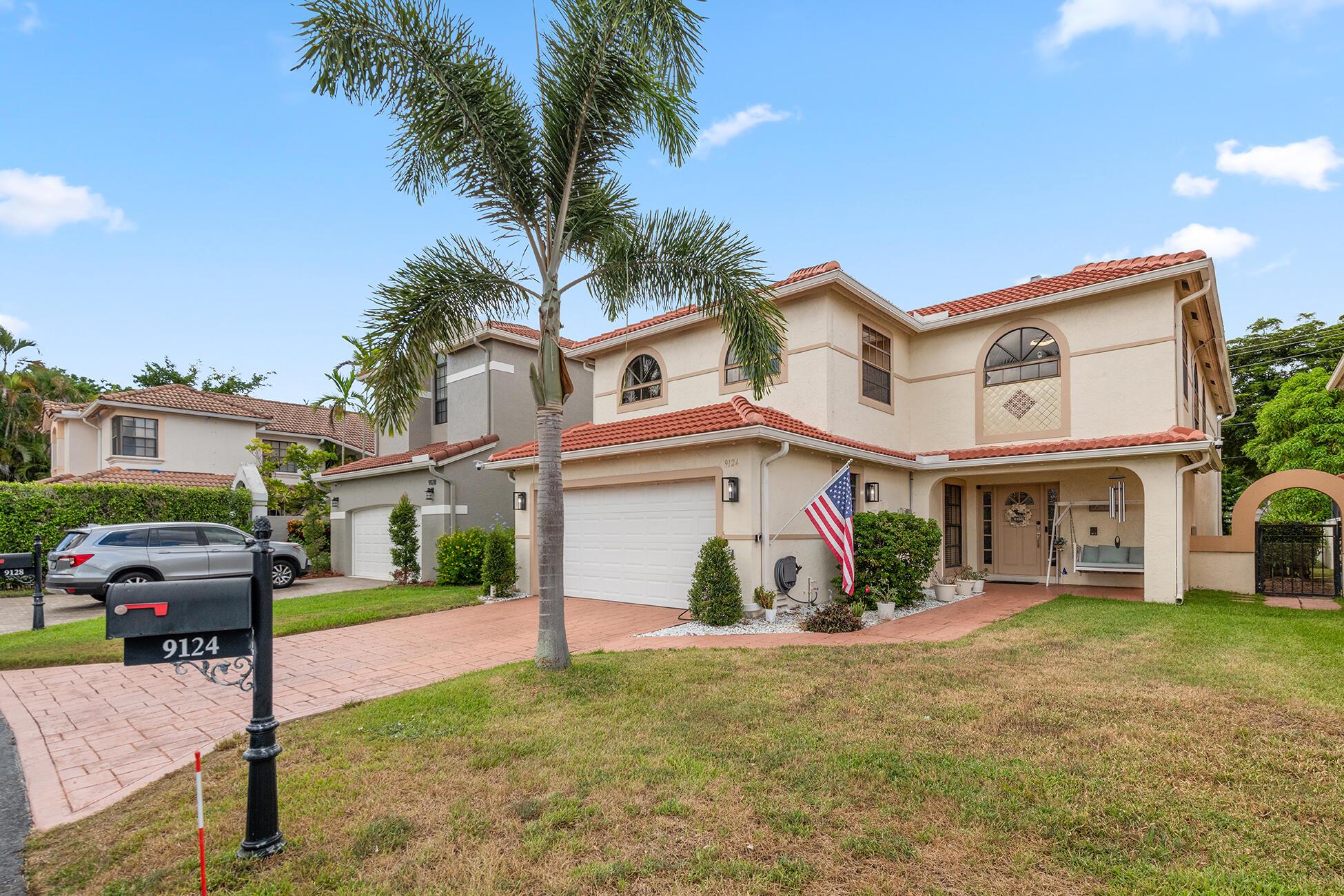 This stunning residence offers 4 bedrooms, 2.5 bathrooms, and over 3,000 sq. ft. of living space in the heart of Boca Raton.✨ Interior HighlightsSoaring vaulted ceilings and a bright garden-view patio that fill the home with natural light.Spacious master suite on the second floor featuring a soaking tub, separate shower, and brand-new dual vanity sinks with quartz countertops.Guest room on the ground floor, ideal for visitors or multi-generational livingModern kitchen with sleek cabinets, quartz countertops, and stainless steel appliances.Smart-home features including solar power, partial impact windows, Wi-Fi thermostat, Wi-Fi sprinkler system, and more.2-car garage with Tesla electric charger port.Steps away from the community gym with a beautiful lake view.