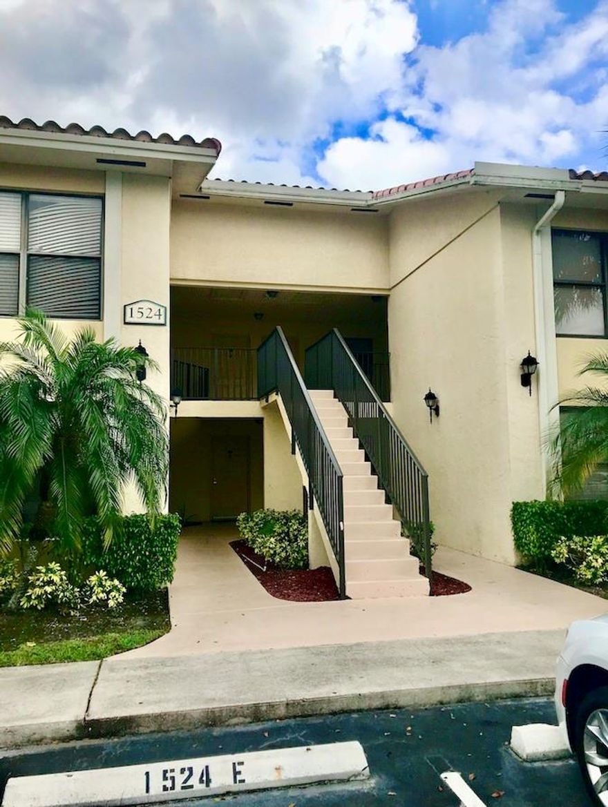 ** FIRST FLOOR UNIT ** Beautifully maintained 2/2 condo located in a quiet neighborhood in the highly 
desirable Palm Beach Grande community. This charming home includes stainless steel appliances and 
has tile throughout, combining comfort, convenience, and peaceful waterfront living — all at an affordable 
price! 
Step inside and enjoy a spacious open-concept layout with abundant natural light, neutral tile flooring, and 
a bright kitchen perfect for everyday cooking or entertaining guests. The primary bedroom offers generous 
closet space and a private en-suite bathroom, while the second bedroom provides flexibility for family, 
guests, or a home office. Community has a large pool, clubhouse, and tennis court. 
Currently rented month to month for $1,800. Tenant pays every