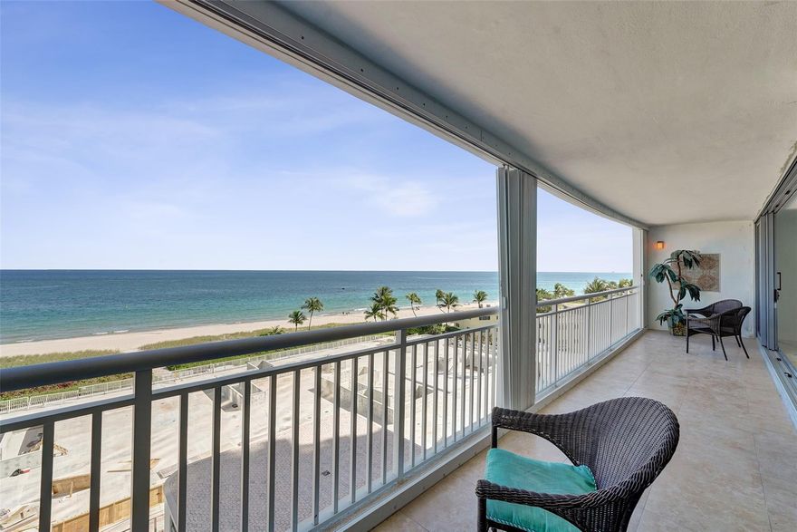 HIGHLY DESIRABLE and completely renovated 2 Bed + 2.5 Bath Oceanfront Condo at the The Wittington in Pompano Beach. This condo boasts MILLION DOLLAR VIEWS and is situated next to the NEW Ritz Carlton Condo Building. Floor to Ceiling IMPACT windows and doors that open to your EXPANSIVE 38' Private Balcony with unobstructed OCEAN views. Manned 24 hr security & semi-private elevator from the garage to your unit for added SECURITY. The condo just underwent a full renovation and features a CHEF'S kitchen with an EXPANSIVE Island, SS Appliances, Quartz Countertops, Cooktop and Wall Oven. Two Primary Suites with STUNNING Ensuite Baths, one Suite has a direct OCEAN view and the second Suite has an Intracoastal view. Laundry in Unit, 1 Parking Space. Resort Style Amenities.