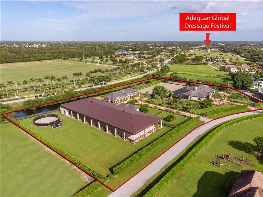 A remarkable 5.54-acre equestrian facility in the prestigious Wellington community, Southfields. Prime location next to GDF & WEF this property has been built and designed for top equestrians! The main house boasts a total of 6,370 square feet with 4 bedrooms + office, 4.1 bathrooms, and offers a combination of a functional layout with exceptional design! As you enter through the grand double doors, you will see every attention to detail has been met, from the entryway 300- gallon saltwater fish tank to the elegant marble flooring and upgraded fixtures throughout. The state-of-the-art kitchen is fit for a chef, complete with Wolf gas stove & oven, Miele fridge, freezer, wine fridge, and Bosch dishwasher. SEE MORE...