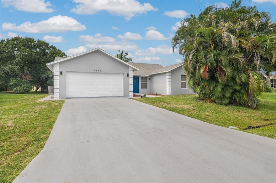 Lavishly updated 3-bed, 2-bath, 2-car garage home with 1,443 sqft. Custom Italian style kitchen with marble countertops, modern stone backsplash, stainless steel appliances and new lighting.  New vinyl and wood like tile flooring throughout, 2017 HVAC, 2018 water heater. This open concept home has a combined dining and living space, split bedrooms, kitchen island, new window blinds, master bedroom has a walk-in closet. Additonally, new outlets, switches, exterior lights, bedroom and new closet doors for a refreshed look! Including a fresh coat of interior, exterior paint and fresh landscape. No flood zone. Located in the wonderful Port St Lucie, close to highways, nearby beaches, botanical gardens, state park. Offer has been executed 7/18/23 pending EMD and Inspections.