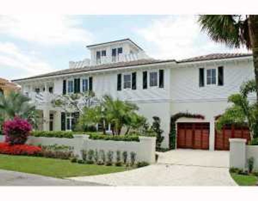 THIS IS A MUST SEE  110 FT OF DIRECT INTRACOASTAL...ONE OF A KIND HOME BUILT IN 2007...SPECTACULAR HOME WITH 5 BEDROOMS, 6.5 BATHS...DOCKAGE FOR A LARGE YACHT...NO WAKE ZONE..BERMUDA STYLE HOME WITH A HAMPTONS FLAIR FOR DETAIL...QUALITY IMPACT DOORS AND WINDOWSTHIS HOME FEATURES BRAZILIAN CHERRY WOOD FLOORS, GRANITES FROM AROUND THE WORLD...CROWN MOLDING, TANKLESS HOT WATER SYSTEMS, STEAM SHOWER, CUSTOM ELEVATOR, SOUND SYSTEM, HIGH TECH LUTRON LIGHTING SYSTEM, HOME THEATRE, NATURAL GAS COOKING, TOP OF THE LINE APPLIANCES, TWO LAUNDRY ROOMS, 4 CAR AIR-CONDITIONED GARAGES, HEATED POOL AND SPA.SUMMER KITCHEN,  LARGE COVERED PATIO, AND SECOND FLOOR BALCONY, 50 KW GENERATOR...A PICTURE PERFECT HOME...A BOAT PARADE EVERYDAY...