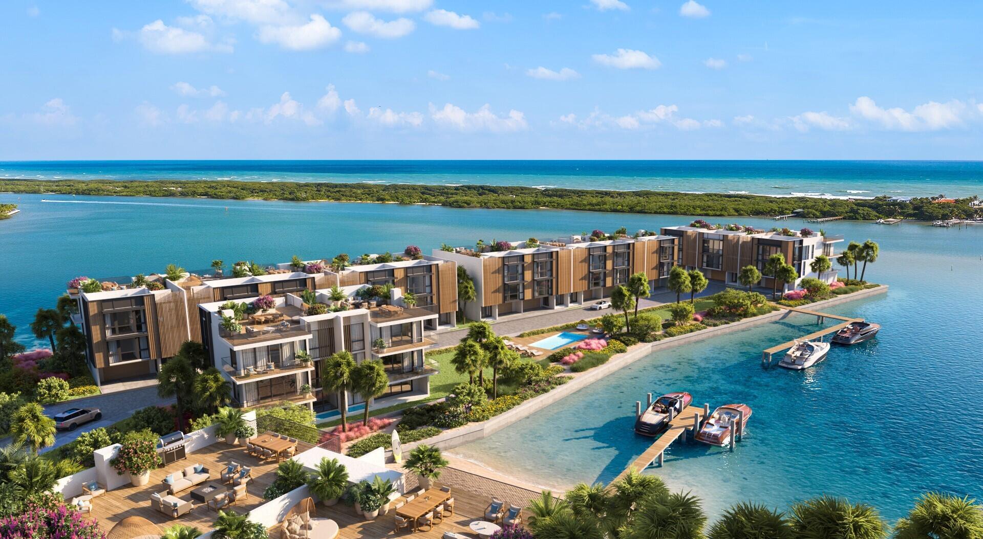 Forte Luxe, Jupiter's newest peninsula waterfront address, is a boutique collection of 15 finely appointed townhomes, boasting protected panoramic views of Bahama blue water. The lucky few residents will enjoy modern, Alfonso Jurado designed townhomes offering premium finishes selected by local renowned designer, Interiors by Steven G. Each residence will offer a tastefully appointed modern kitchen, in home elevator, rooftop terrace, summer kitchen, and a whole house generator. Optional dipping pools are available, as are a limited number of boat slips for vessels up to 50 feet, with no fixed bridges separating you from the Jupiter Inlet. Forte Luxe will also offer an infinity pool exclusively for residents. Sales gallery now open by appointment only!