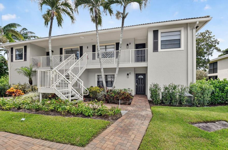 Welcome to your charming first-floor corner unit with beautiful panoramic golf course views and sunny south exposure. This inviting home features luxury vinyl and ceramic flooring, a screened porch perfect for relaxing, updated kitchen/granite counters, and 2 updated bathrooms. and a plethora of closets. 2 sets of Glass sliders to side patio , great for golf cart parking, & entertaining.. A/C (2017) and a newer hot water heater add peace of mind. With a private setting and plenty of potential to make it your own, this home is ready to welcome its next owner to the wonderful Hunters Run lifestyle.