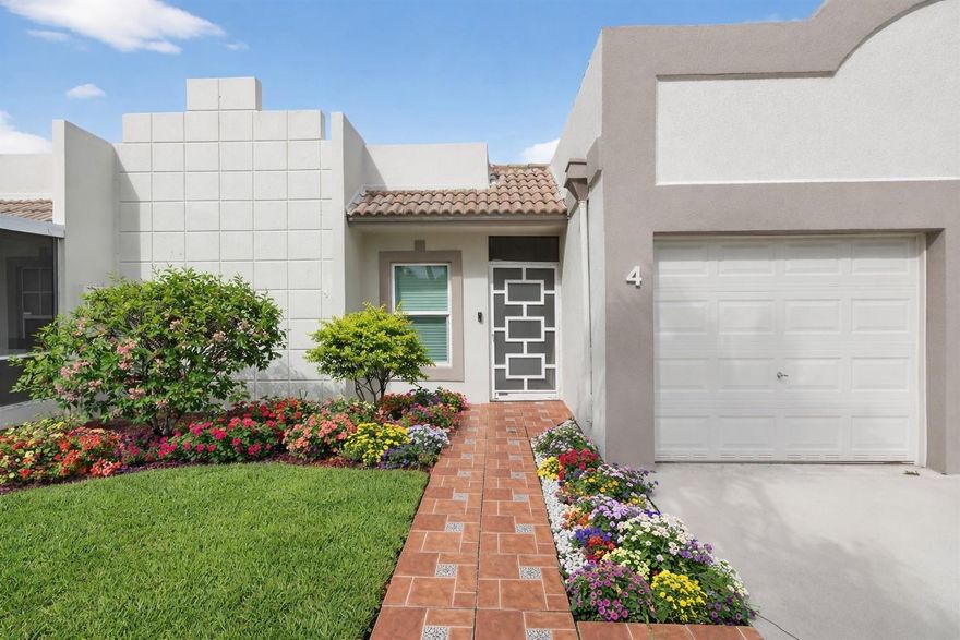 Priced below recent community sales for an immediate sale, this beautifully updated 2-bedroom, 2-bath villa in the 55+ Town Villas community features an open-concept kitchen with granite countertops and stainless steel appliances, full impact windows and doors, crown molding, an enclosed Florida room, and a private 1-car garage.  Enjoy low-maintenance, resort-style living with amenities including a clubhouse, fitness center, pool, spa, tennis, pickleball, and more—all in a prime Boca Raton location close to shopping, dining, and beaches.  Seller prefers a fast, clean closing. Property is easy to show and ready for immediate move-in.