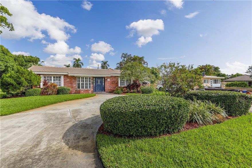 Great opportunity in the desirable Old Town District/Old Pompano just less than 2 miles from the beach. The home has been COMPLETELY remodeled and comes FULLY FURNISHED. Features an open Split floor plan filled with natural sunlight. Oversized Master bedroom w/ volume ceilings, Double walk-in closets, and Dual sinks in the master bathroom. Oversized living room w/ a bay window & bench seat, Perfect home for entertaining. The French Doors are well suited for opening onto the Patio & Private backyard. The Formal dining room with plantation shutters overlooks the fantastic backyard. Circular driveway. Quiet, established neighborhood centrally located near all the best of east Pompano Beach. Investors Dream Turnkey Operation running as a licensed vacation rental. Great Income. Ask for details.