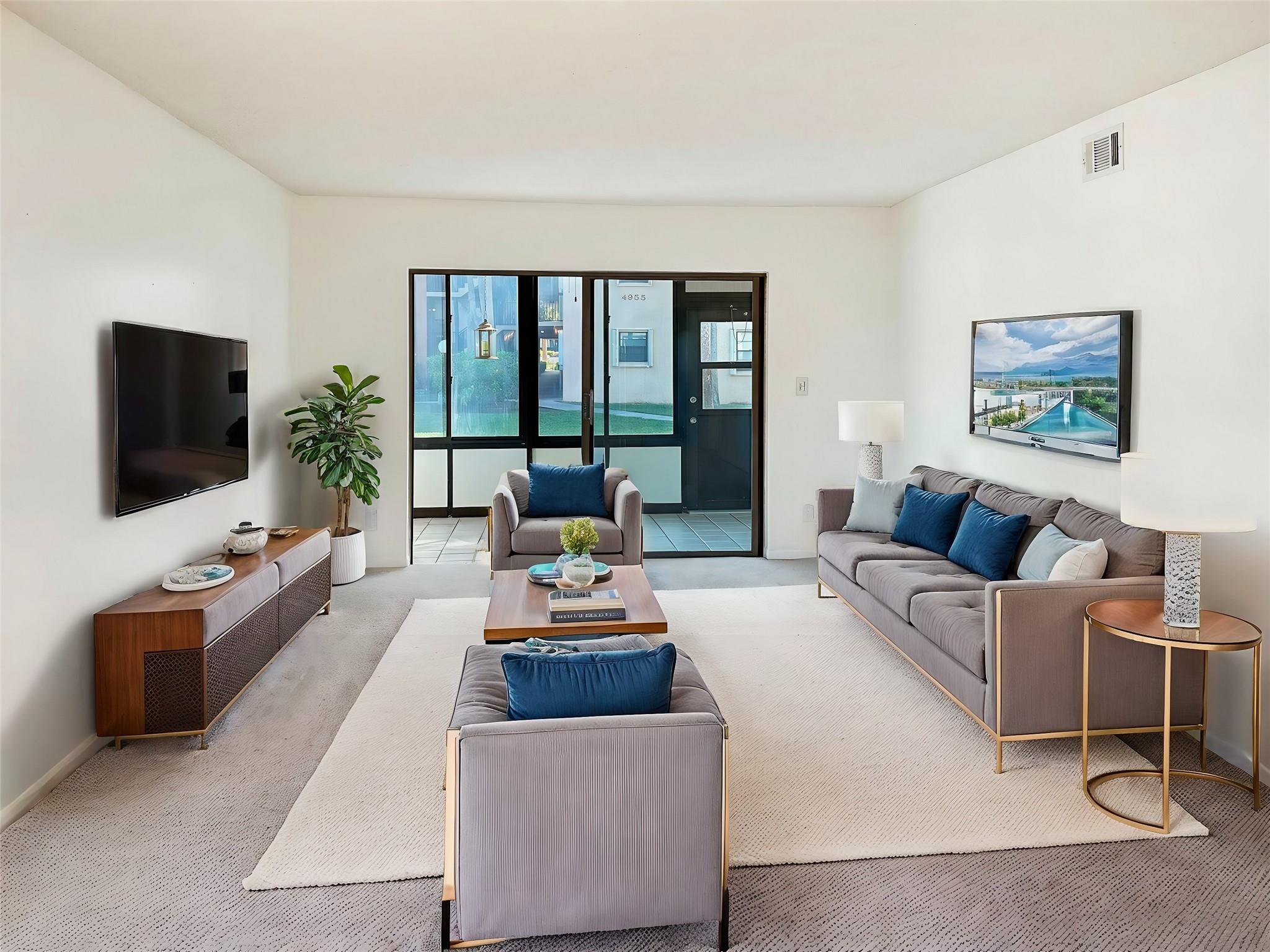 Available for annual lease is this 2-bedroom, 2-bathroom corner unit in the 55+ Lakes of Carriage Hills community at a great price! With over 1,000 sq. ft., extra windows fill the space with natural light. The open living and dining area showcases peaceful water view, perfect for relaxing or entertaining. The spacious primary suite includes a walk-in closet, while a washer & dryer inside the unit adds convenience. Enjoy scenic walking paths, bridges, a clubhouse with many amenities, heated pool, tennis, and shuffleboard. Conveniently close to shopping, dining, and entertainment. Parking right outside the door. Washer/Dryer in unit.