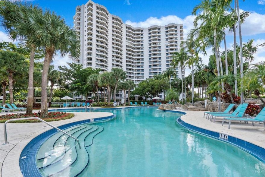THIS UNIT AT PARC CENTRAL. OFFERS SPECTACULAR VIEWS OF AVENTURA'S TURNBERRY GOLF COURS. LESS THAN 5 MINUTES FROM THE BEACH AND AVENTURA MALL. 2 BEDROOMS/2BATHROOMS - SPLIT BEDROOMS  - 24 HR SECURITY - LARGE POOL - EXERCISE ROOMS -- VALET PARKING AND MUCH MORE.