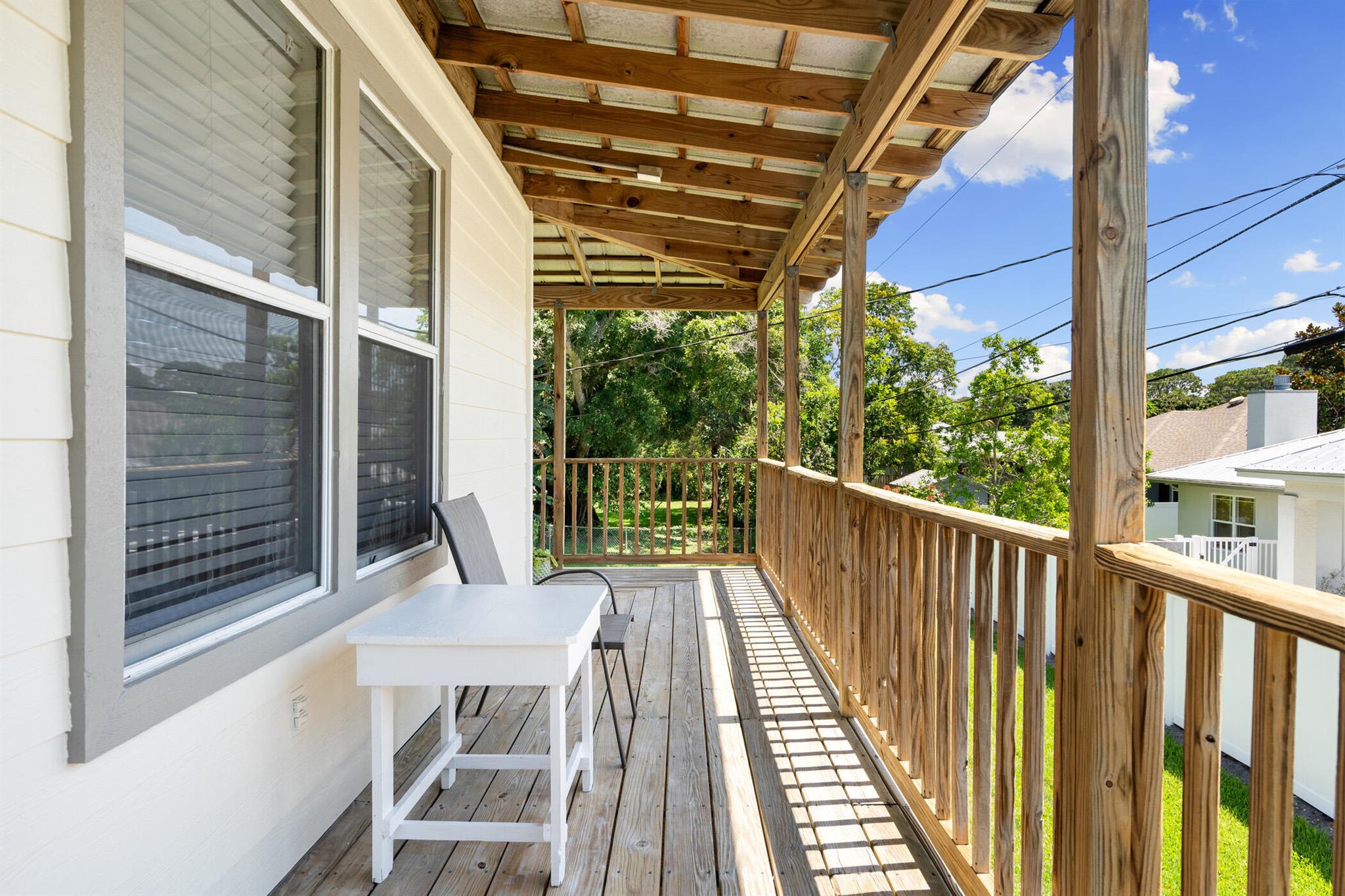 Luxe furnished studio apartment available in delightful city location. All utilities included (electric, water, sewer, trash, wifi, + ATT direct streaming! Beautifully updated with LVP flooring throughout, fresh paint, full kitchen with refrigerator, stove, and microwave. Lofty second floor location features covered porch with peaceful garden views. Use of shared laundry room and exercise room included. Covered parking space. Ideal for single quiet professional, no pets no smoking. Solid credit, good references, and interview with Landlord required. NB 19x15 is overall studio apartment size.