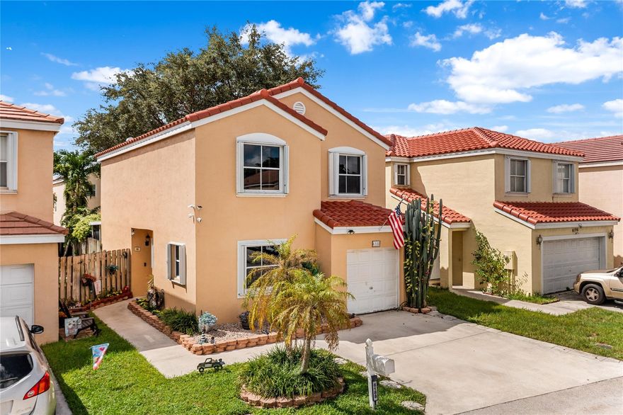Beautiful 3 Bedroom, 2.5 Bath Home With A Converted Garage Office Located In The Gated Community Of Coral Bay. Featuring A Brand New Roof, Hurricane Accordion Shutters, Updated Kitchen And Bathrooms, Laundry Room, And An Ample Dining/Living Room Filled With Natural Light Throughout. Enjoy A Closed-In Back Porch Perfect For Relaxing, Plus A Fire Pit And Pavered Side Patio For Entertaining. Coral Bay Offers Resort-Style Amenities Including 3 Pools, Playgrounds, An Outdoor Fitness Park, And More All For An Incredibly Low HOA Of Just $155 Per Year.