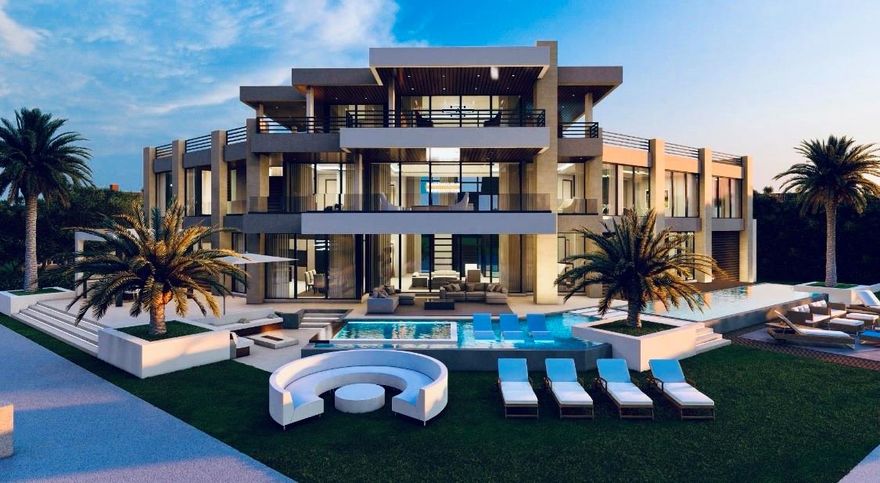 Modern Waterfront Masterpiece. Architectural brilliance meets rhythm of New River. 3-story estate by renowned architect and builder is rare point-lot sanctuary; over 300 feet of deep water front & panoramic skyline views. 10,000 +/- square feet of living area & over 12,000 total square feet of indoor & outdoor luxury, every inch crafted for elegance & ease. Sunlit open spaces, glass walls, & soaring ceilings create seamless flow from gourmet kitchen to resort-style pool & bar overlooking the river. 6/7 bedrooms, 8 bathrooms, elevator, fitness area, media room & expansive entertainment terraces designed for unforgettable evenings under the skyline; embodies essence of Ft. Lauderdale livestyle; sophisticated, private & perfectly positioned for those expecting nothing less than extraordinary.