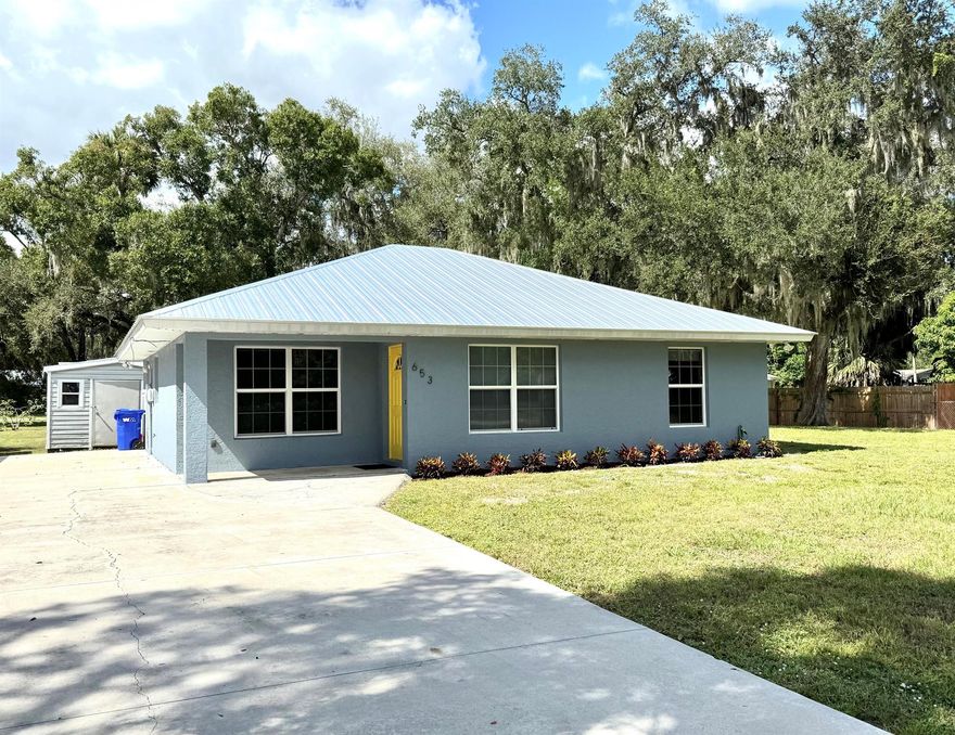 3 bedroom / 2 bath 2004 CBS home located in quiet street. New metal roof. Outdoor shed with electricity for your convenience.  Home includes vinyl flooring throughout the home for easier cleaning. Nice size back and front yard with nice tall oak trees. All rooms have nice mirrors on built-in closet doors. Inside laundry room. Conveniently located on the East side of town for those who commute to work out of Okeechobee.Schedule your showing today!