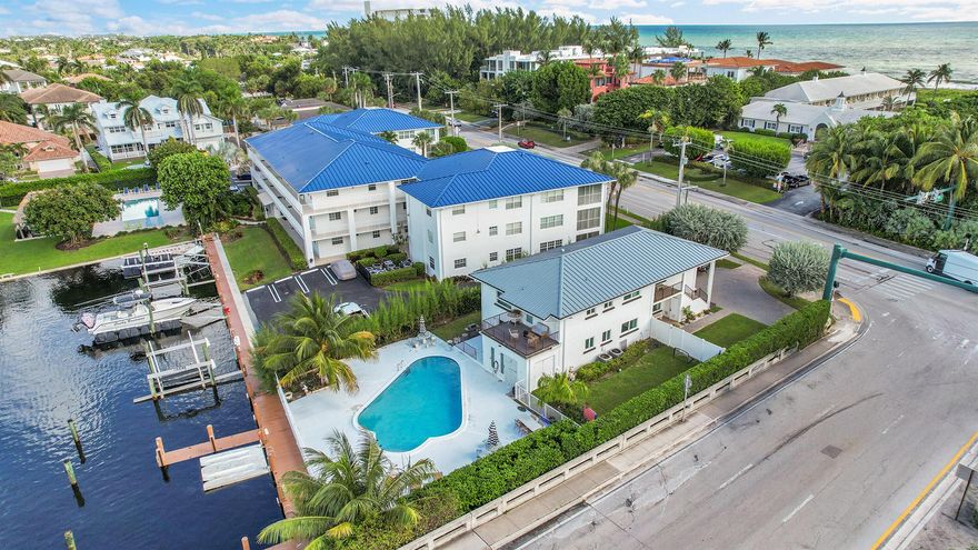 Experience the ultimate in coastal living with this beautifully remodeled 3-bedroom, 2-bath first floor, single-level duplex ideally situated across from the public beach on a wide lagoon with direct Intracoastal access and no fixed bridges. The property includes a private 38-foot dock, offering effortless boating and water access right from your backyard.Inside, the home features a bright open layout filled with natural light, a modern granite kitchen with stainless steel appliances, and fully updated bathrooms including an elegant master suite. The living areas open to a private outdoor retreat complete with a pool, spacious patios, an outdoor shower, and a cabana bath--perfect for entertaining or relaxing in the Florida sunshine.
