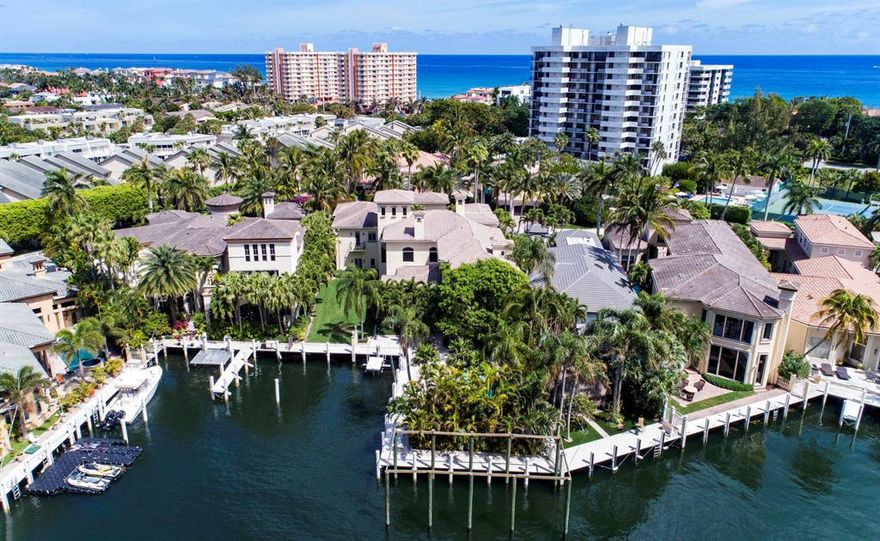 Amazing Deepwater beachside Monster Mansion on Deepwater with private beach club on the ocean, 3 private docks, amazing resort-style pool and spa, community offers tennis courts, waterfall gated entrance, manned 24/7, movie theater. Huge side yard, play a soccer game! Huge 4-car garage, amazing center courtyard with fountain, large dining room, all newer hurricane-impact windows and doors, a boater's heaven, a beach lover's dream! Movie theater, elevator, fireplace. A one-of-a-kind mansion at the beach. Enjoy the best of both worlds, having an oceanfront beach club and a deepwater mansion. Property includes permit to build a 50ft, 40,000lb boat lift.