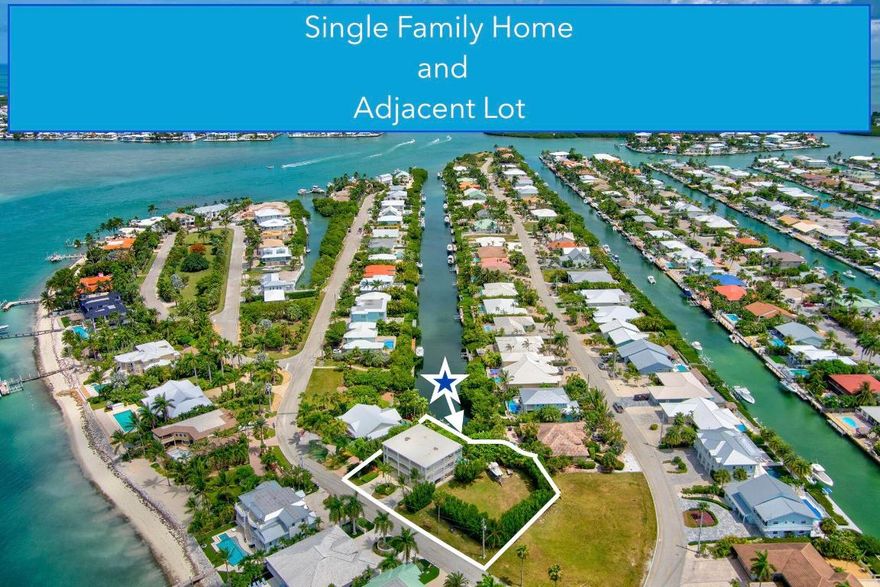 This beautiful home and adjacent lot are located on prestigious Coury Drive, a hidden enclave in Key Colony Beach! Nestled at the end of the canal, the home was specifically designed to take advantage of the breathtaking views straight up the long canal. A second or connected home can be built on the neighboring lot, which also has canal views. From the moment you arrive, you will appreciate the casual elegance of the home. Natural stone floors in a soft, neutral tone flow seamlessly throughout the house. High-end and thoughtful finishes are exquisitely appointed. The open floor plan with large glass doors provides an abundance of natural light, serene views, and easy indoor/outdoor living. The beautiful end-of-canal views grab your attention from the main living areas, primary bedroom and guest room, and the spacious wrap-around balconies. Perfect for your peaceful enjoyment or entertaining guests. 

The private backyard oasis offers another favorite spot for relaxation and fun with a large lap pool, hot tub, lanai and dock for your boat! Enjoy 3600 SF of well-appointed living space in addition to a generous 5000 SF of outdoor living space between the 2 open balconies and lanai. 

In 2007, the owner spared no expense building the home. Intentionally selecting the finest materials and workmanship and engineered the home for safety and beauty. For safety, the house comes with a concrete roof and walls, epoxy-coated rebar, impact glass, and an on-demand propane generator. For beauty, details include matched natural stone floors throughout, solid core doors, rounded walls, and more. See attachment for Property Highlights. 

The home has a good rental income history. 

Both Parcel IDs 00079872-006200 and ID 00079872-006100 to be sold together. 

Lot square footage is both parcels combined. 

Come take a look...you will be happy you did.