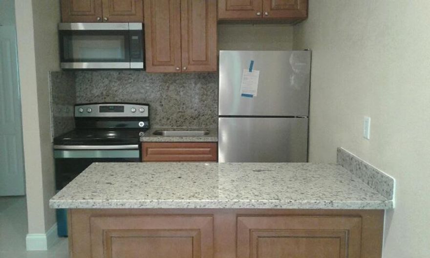 Unit has been renovated to pure luxury.  Not a penny has been spared.  Solid wood kitchen cabinets, all stainless steel appliances, porcelain tile, top of the line bathroom tile.  Building has been going to through a renovation process for two years, New Roof, New High Impact Windows, New Electrical throughout the whole unit and building.  Exterior will be painted when renovations are complete and driveway will have new concrete.  Electric and Water are included.