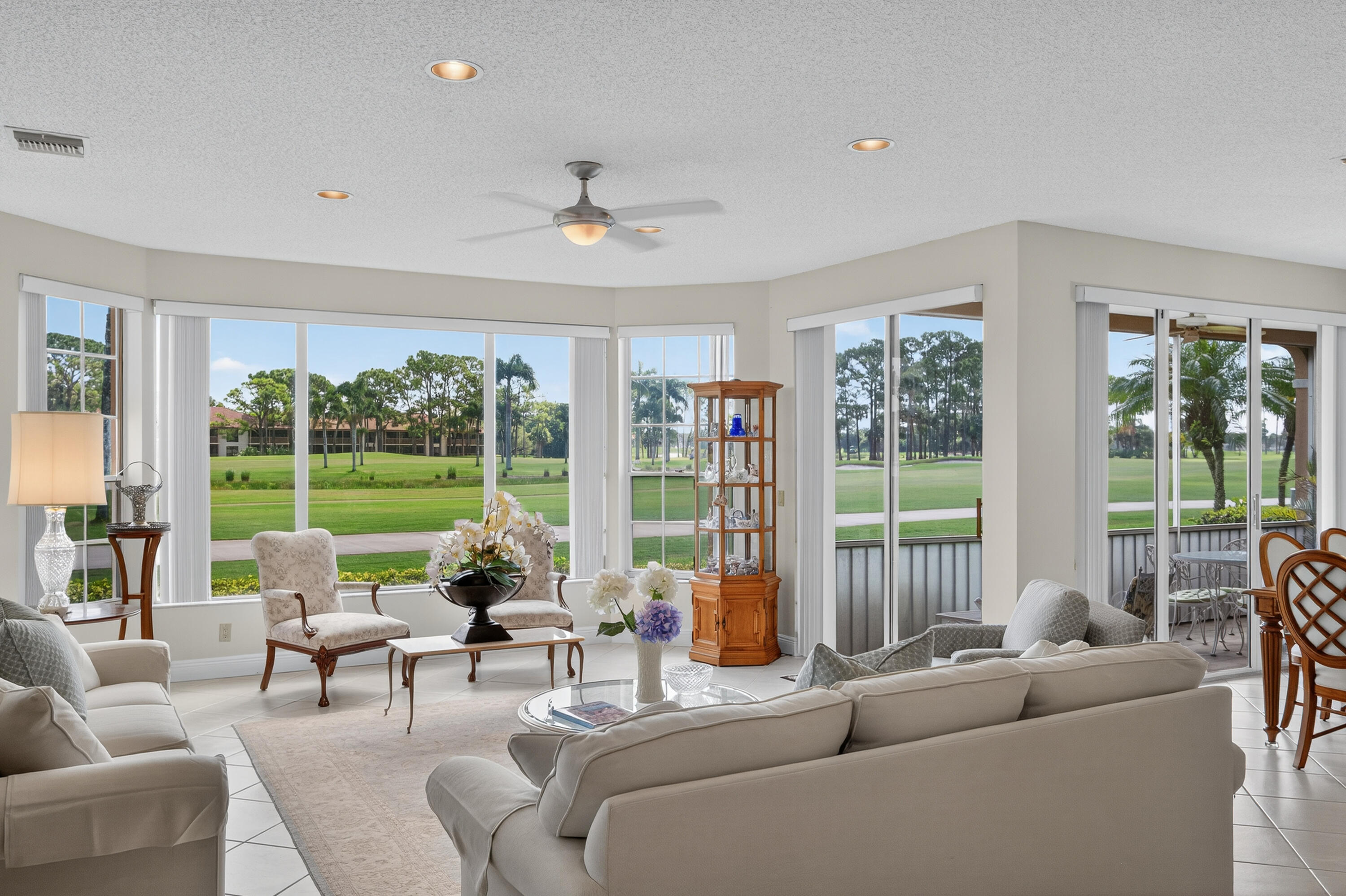 Live the resort lifestyle in this beautifully appointed 3-bedroom, 2-bath residence located in the highly sought-after Legendary Circle at PGA National--home of the renowned Champion Course, host of the Cognizant Classic.Perfectly positioned overlooking the 3rd fairway with sweeping views of the 2nd and 3rd holes, this light-filled home offers golf course living at its finest. The spacious, open floor plan features a well-designed kitchen, generous living and dining areas, and a private screened-in patio ideal for morning coffee or sunset cocktails with panoramic fairway views.Highlights include:✔️ 3 spacious bedrooms and 2 full baths✔️ 1-car garage with ample storage✔️ Primary suite with walk-in closet and spa-style bath✔A