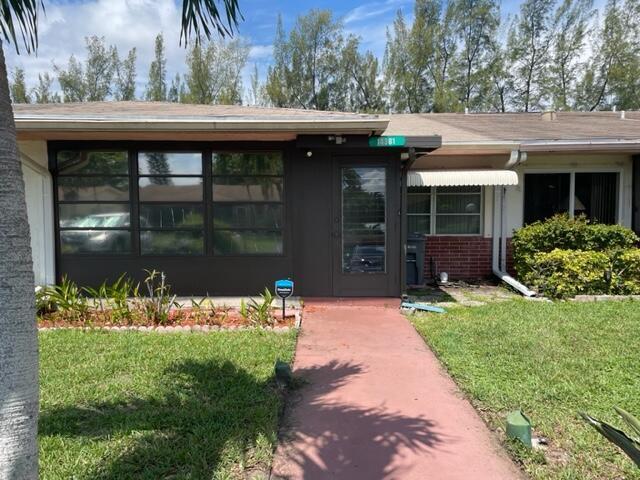 Enjoy the Florida Lifestyle in This Serene Canal-Front Villa! Bask in the sunshine and embrace the relaxed Florida lifestyle in this beautifully updated 2-bedroom, 2-bath villa in Delray Villas, a vibrant 55+ community. This charming home offers two inviting patios--one at the front entrance and another overlooking a peaceful canal, perfect for morning coffee or evening relaxation. Inside, you'll find modern comforts with an updated interior, washer/dryer, flat-screen TVs, internet, and basic cable. The friendly community is just a short walk from the pool and offers exceptional amenities, including multiple clubhouses, a newly renovated gym, and a variety of outdoor recreational activities. Located in Delray Beach, you're just minutes from public golf courses & beautiful beaches.