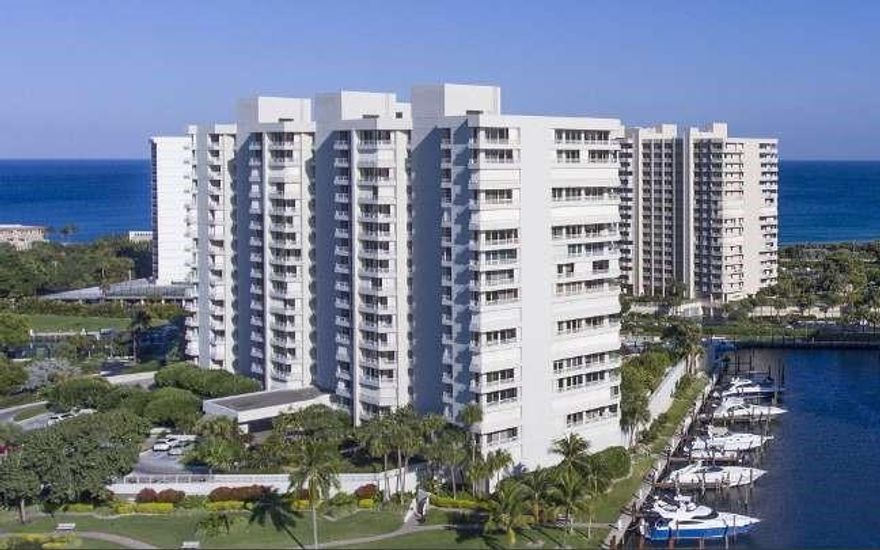 Lease in Sea Ranch of Boca Raton. 38 acres of lush, landscaped grounds, private beach access, 24 hour concierge, manned security.  A very rare find... Amazing upgraded unit with optional 43 foot dock available for your boat (addl fee for dock). Third floor unit with elevator access direct and only three units to each floor sharing same elevator for greater privacy. Extended balcony has private & secluded views of magnificent tropical gardens in every direction. Unit features upgraded kitchen & bathroom and tile flooring in living areas. Condominium amenities are amazing and great lifestyle includes a putting course, swimming pools, bar, kitchen and barbecue area on the lanai level, tennis courts, and fitness centers. Don't miss this opportunity.