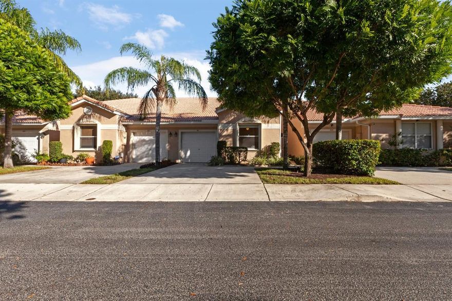 This updated and well cared for 2/2 villa is ideally situated in Delray Beach in South Palm Beach County. The property is located in a well manicured, maturely landscaped and tranquil gated neighborhood. This villa has builder upgraded kitchen cabinetry, S/S appliances and neutral flooring. Step outside to the covered and screened-in, tiled patio with a private and fully fenced-in back yard with room for a pool. The entire property is protected by newer accordion shutters, for easy storm preparation. Coral Trace has an alluring heated and cooled pool, a hot tub, amenities including a gym, billiards, tennis courts, and a low HOA fee. Located within minutes of Delray's Atlantic Avenue with its host of excellent shops, restaurants, cafes, events, entertainment, nightlife and the beaches!