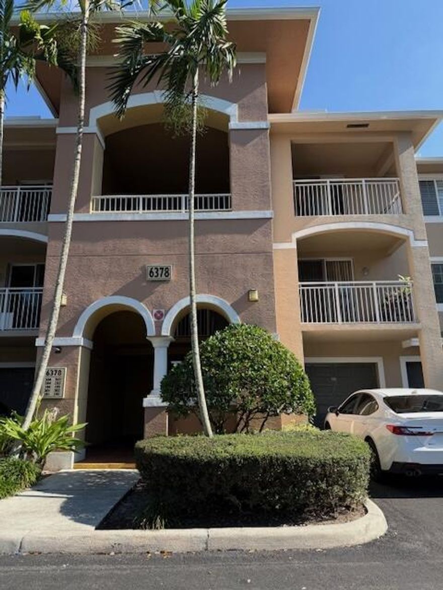 3BR/2BA/1CG condo in fabulous Emerald Dunes, centrally located to City Place, turnpike, beaches, I-9, PBIA, Wellington, etc. This unit is on the 2nd floor, has a beautiful private view of greenery & is across from the tennis courts & pool! SS appliances, granite c-tops, impact windows/doors, brand new laminate flooring in BR's. Tenant pays for electric, interior insurance, anything over basic cable & alarm monitoring/setup, if tenant chooses to activate. This unit has a full-size washer & dryer in the unit & a covered balcony w a storage closet. Attached parking garage is A94. Resort-style amenities include, 2 pools, tennis, billiards rm, gym, business center & on-site Prop Mgt. No HOA approval required, but tenants must meet w Prop Mgt prior to move-in for orientation.