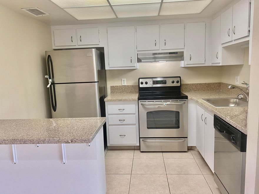 Bright 2 bedrooms 2 full bath condo on second floor in quiet and family oriented community. All ages. Close to shops. Washer and Dryer in unit. No dogs allowed by Association. Water and Basic Cable included in the rent.The community includes two pools and two tennis courts. Assigned parking! Lots guest parking space! Centrally located, close to Grocery Stores, Shops, and I-95 & the Turnpike. Easy to show , schedule showing today. Best price in this peaceful condominium.