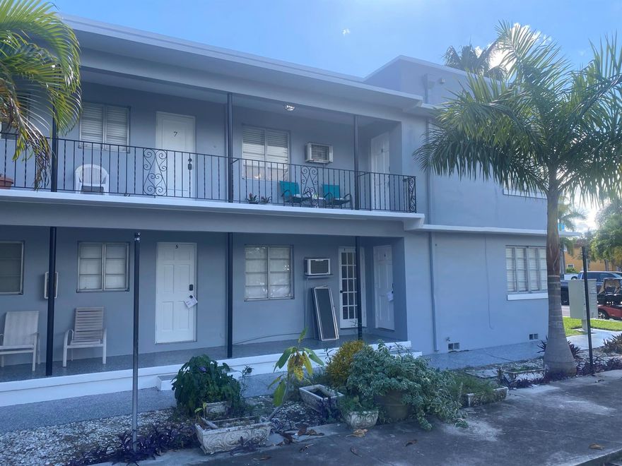 Welcome to this charming just updated 1 bedroom 1 bath oasis in the heart of downtown Lake Worth Beach! This  perfectly updated early 1950's gem is a one-of-a-kind sanctuary that seamlessly blends history and modern comfort. Unit can be rented un-furnished or furnished. The living space is perfect for unwinding after a long day at work, with a fully equipped modern kitchen and relax on the gorgeous grounds with a cup of coffee in the morning or sip a glass of wine in the evening. Stroll to the vibrant downtown just a half a block away known for its artistic flair, eclectic shops, and delectable dining options. The beach is just a short walk or bike ride away also. You can not get a better location! Owner running special: Move in with only first month's rent and security deposit!