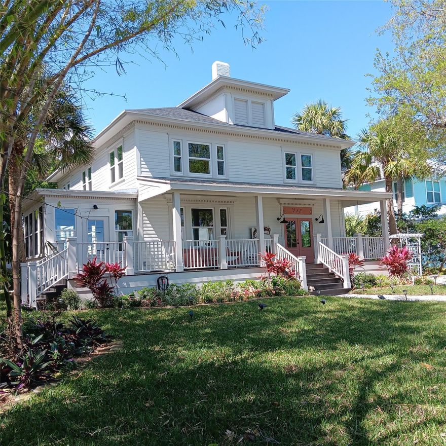 "BOGO" SPECTACULAR RIVER VIEWS FROM THIS DIRECT RIVER HOME! RENOVATED to include an updated layout,roof,2 Ac units,plumbing,electric,appliances,counters,cabinets,bathrooms,lighting,2 open & 1 enclosed porch,instant HW heater,hurricane windows & doors. It features a formal living room w/fp,open Dining room w/fp,Kitchen & Family rm,Office,full Bath,Mudroom,& Pantry downstairs. Going up the Grand Staircase you'll find 3 bedrooms,Laundry,hall bath,& Primary & bath.  Listed in the Fort Pierce Historical Registry! Professionally painted inside & out. Original Dade county pine & slate floors throughout,and white & black tiled baths. Outside it has a Freshly Landscaped & sodded yard,seashell driveway & Shed. "BOGO" Extra 1/1 home that can be pool house,guest or rental!