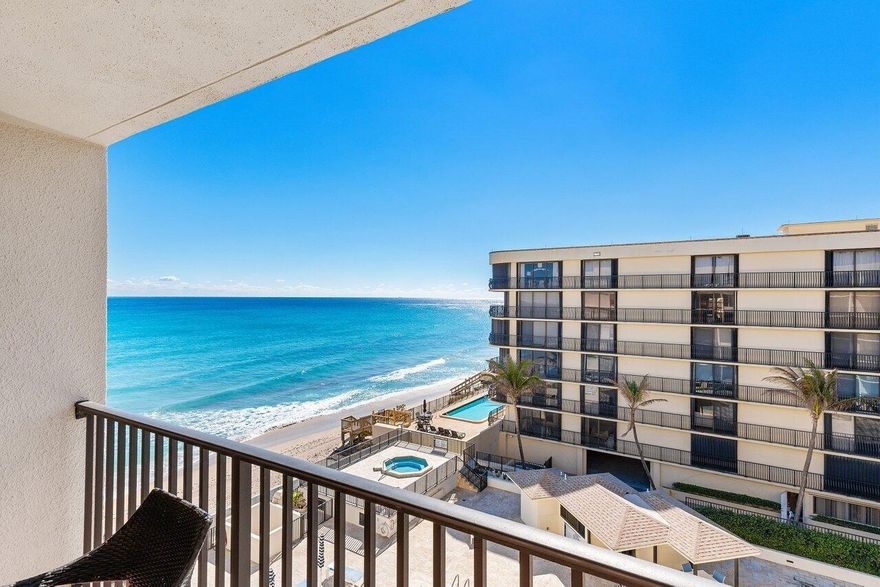 Amazing Hot Tub right on the ocean! Sunny southern-facing condo overlooking the pool & ocean ready for your creative vision. The spacious living room/dining room has ocean/pool views. The 02 stack is the only 2 bedroom model with a split bedroom floor plan and ocean views! The primary bedroom with balcony access is spacious and offers en-suite bath with a walk-in closet. The 2nd bedroom also has balcony access and ocean views. The balcony overlooks the pool and has terrific views of the ocean. Concierge, Newer Pool Deck, best of all is that Dune Deck's multi-year remodel with concrete restoration and renewed seawall is now FINISHED! Hallways & Elevator Landings are FINISHED! Lobby Renewal with Fitness/Library finishing soon! Great Location! Assessments Paid! The time to get in is now!